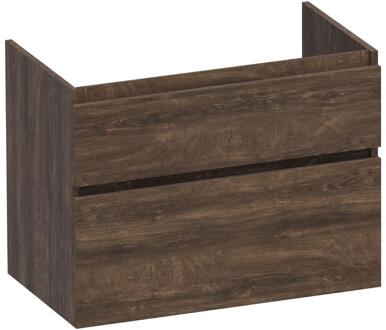 Brauer Delight - Onderkast - 80 cm - met 2 Softclose Lades Greeploos en 1 Sifon Uitsparing - Grove