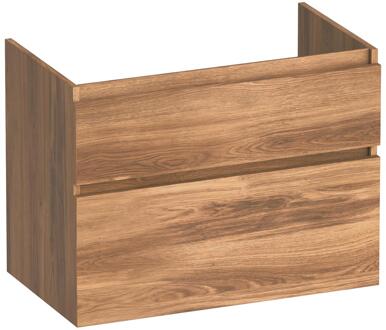 Brauer Delight - Onderkast - 80 cm - met 2 Softclose Lades Greeploos en 1 Sifon Uitsparing - Honey