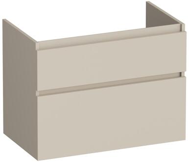 Brauer Delight - Onderkast - 80 cm - met 2 Softclose Lades Greeploos en 1 Sifon Uitsparing - Mat Beige