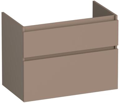 Brauer Delight - Onderkast - 80 cm - met 2 Softclose Lades Greeploos en 1 Sifon Uitsparing - Mat Mokka