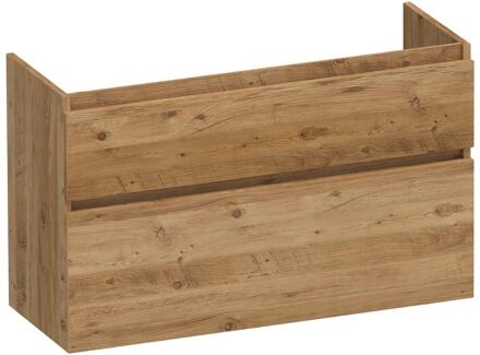 Brauer Delight - Onderkast Ondiep - 100 cm - met 2 Softclose Lades Greeploos en 1 Sifon Uitsparing - Chateau