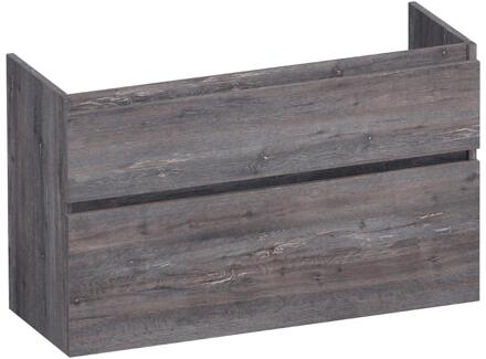 Brauer Delight - Onderkast Ondiep - 100 cm - met 2 Softclose Lades Greeploos en 1 Sifon Uitsparing - Driftwood