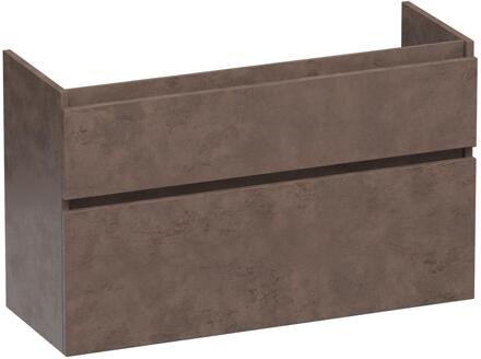 Brauer Delight - Onderkast Ondiep - 100 cm - met 2 Softclose Lades Greeploos en 1 Sifon Uitsparing - Erosion