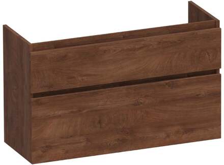 Brauer Delight - Onderkast Ondiep - 100 cm - met 2 Softclose Lades Greeploos en 1 Sifon Uitsparing - Forest Cacao
