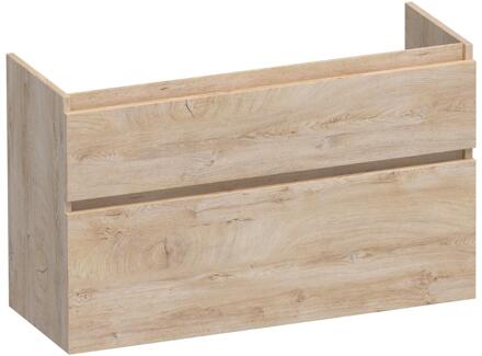 Brauer Delight - Onderkast Ondiep - 100 cm - met 2 Softclose Lades Greeploos en 1 Sifon Uitsparing - Forest Wheat