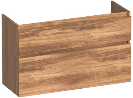 Brauer Delight - Onderkast Ondiep - 100 cm - met 2 Softclose Lades Greeploos en 1 Sifon Uitsparing - Honey