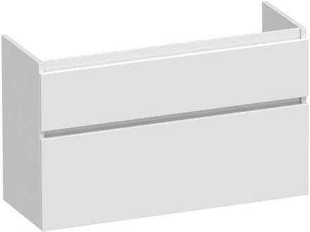 Brauer Delight - Onderkast Ondiep - 100 cm - met 2 Softclose Lades Greeploos en 1 Sifon Uitsparing - Hoogglans Wit