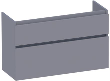 Brauer Delight - Onderkast Ondiep - 100 cm - met 2 Softclose Lades Greeploos en 1 Sifon Uitsparing - Mat Grijs