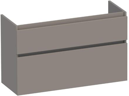 Brauer Delight - Onderkast Ondiep - 100 cm - met 2 Softclose Lades Greeploos en 1 Sifon Uitsparing - Mat Taupe