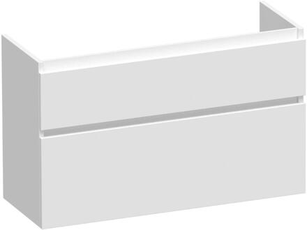 Brauer Delight - Onderkast Ondiep - 100 cm - met 2 Softclose Lades Greeploos en 1 Sifon Uitsparing - Mat Wit