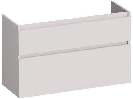 Brauer Delight - Onderkast Ondiep - 100 cm - met 2 Softclose Lades Greeploos en 1 Sifon Uitsparing - Mat Zand