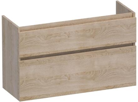 Brauer Delight - Onderkast Ondiep - 100 cm - met 2 Softclose Lades Greeploos en 1 Sifon Uitsparing - Sunlit