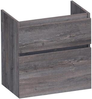 Brauer Delight - Onderkast Ondiep - 60 cm - met 2 Softclose Lades Greeploos en 1 Sifon Uitsparing - Driftwood