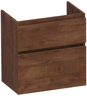 Brauer Delight - Onderkast Ondiep - 60 cm - met 2 Softclose Lades Greeploos en 1 Sifon Uitsparing - Forest Cacao