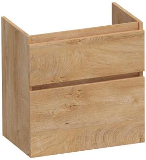 Brauer Delight - Onderkast Ondiep - 60 cm - met 2 Softclose Lades Greeploos en 1 Sifon Uitsparing - Forest Tan