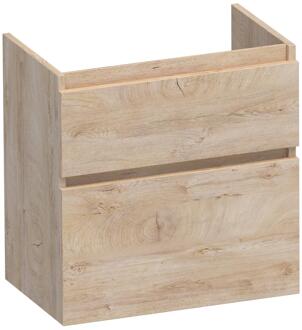 Brauer Delight - Onderkast Ondiep - 60 cm - met 2 Softclose Lades Greeploos en 1 Sifon Uitsparing - Forest Wheat