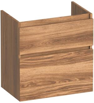 Brauer Delight - Onderkast Ondiep - 60 cm - met 2 Softclose Lades Greeploos en 1 Sifon Uitsparing - Honey