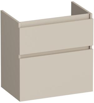 Brauer Delight - Onderkast Ondiep - 60 cm - met 2 Softclose Lades Greeploos en 1 Sifon Uitsparing - Mat Beige