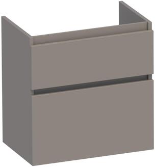 Brauer Delight - Onderkast Ondiep - 60 cm - met 2 Softclose Lades Greeploos en 1 Sifon Uitsparing - Mat Taupe
