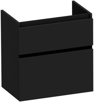 Brauer Delight - Onderkast Ondiep - 60 cm - met 2 Softclose Lades Greeploos en 1 Sifon Uitsparing - Mat Zwart