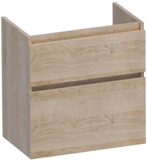 Brauer Delight - Onderkast Ondiep - 60 cm - met 2 Softclose Lades Greeploos en 1 Sifon Uitsparing - Sunlit