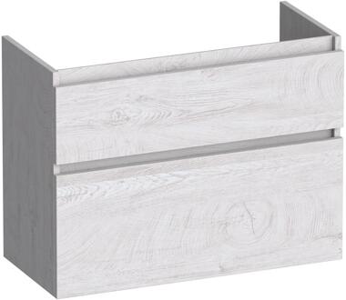 Brauer Delight - Onderkast Ondiep - 80 cm - met 2 Softclose Lades Greeploos en 1 Sifon Uitsparing - Forest Seashell