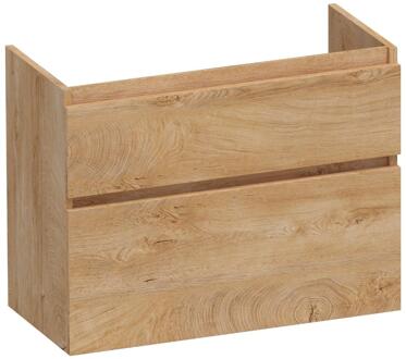 Brauer Delight - Onderkast Ondiep - 80 cm - met 2 Softclose Lades Greeploos en 1 Sifon Uitsparing - Forest Tan