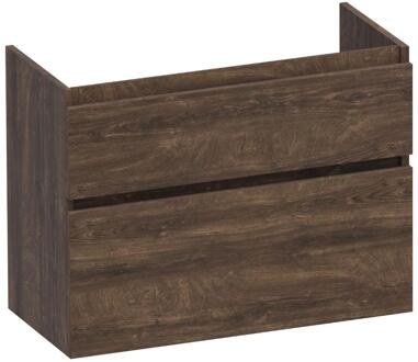 Brauer Delight - Onderkast Ondiep - 80 cm - met 2 Softclose Lades Greeploos en 1 Sifon Uitsparing - Grove