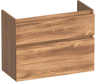 Brauer Delight - Onderkast Ondiep - 80 cm - met 2 Softclose Lades Greeploos en 1 Sifon Uitsparing - Honey