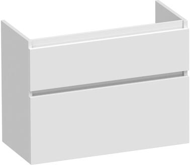 Brauer Delight - Onderkast Ondiep - 80 cm - met 2 Softclose Lades Greeploos en 1 Sifon Uitsparing - Hoogglans Wit