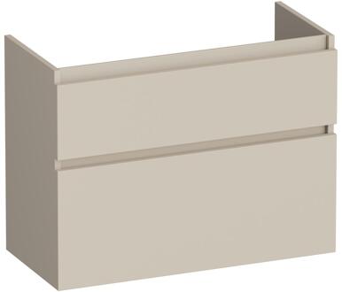 Brauer Delight - Onderkast Ondiep - 80 cm - met 2 Softclose Lades Greeploos en 1 Sifon Uitsparing - Mat Beige