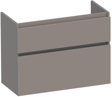 Brauer Delight - Onderkast Ondiep - 80 cm - met 2 Softclose Lades Greeploos en 1 Sifon Uitsparing - Mat Taupe