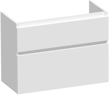 Brauer Delight - Onderkast Ondiep - 80 cm - met 2 Softclose Lades Greeploos en 1 Sifon Uitsparing - Mat Wit