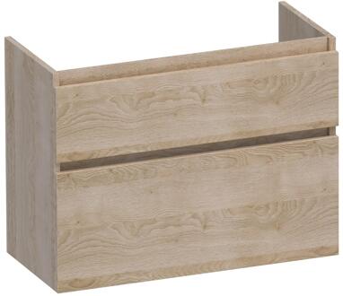 Brauer Delight - Onderkast Ondiep - 80 cm - met 2 Softclose Lades Greeploos en 1 Sifon Uitsparing - Sunlit