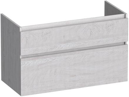 Brauer Delight Wavy - Onderkast - 100 cm - met 2 Softclose Lades Greeploos en 1 Sifon Uitsparing - Forest Seashell