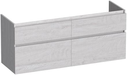 Brauer Delight Wavy - Onderkast - 140 cm - met 4 Softclose Lades Greeploos en 2 Sifon Uitsparingen - Forest Seashell