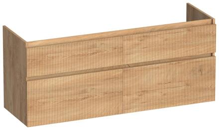 Brauer Delight Wavy - Onderkast - 140 cm - met 4 Softclose Lades Greeploos en 2 Sifon Uitsparingen - Forest Tan