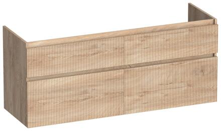 Brauer Delight Wavy - Onderkast - 140 cm - met 4 Softclose Lades Greeploos en 2 Sifon Uitsparingen - Forest Wheat