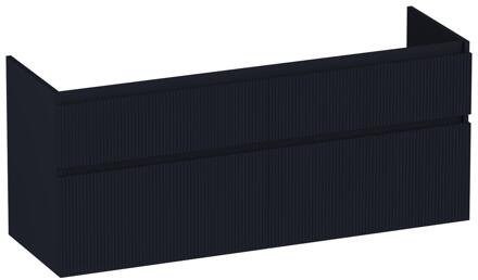 Brauer Delight Wavy - Onderkast - 140 cm - met 4 Softclose Lades Greeploos en 2 Sifon Uitsparingen - Mat Zwart