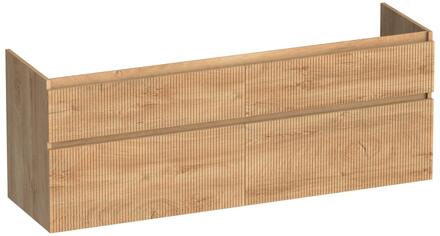 Brauer Delight Wavy - Onderkast - 160 cm - met 4 Softclose Lades Greeploos en 2 Sifon Uitsparingen - Forest Tan