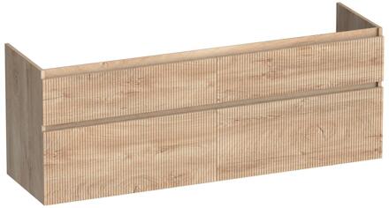 Brauer Delight Wavy - Onderkast - 160 cm - met 4 Softclose Lades Greeploos en 2 Sifon Uitsparingen - Forest Wheat