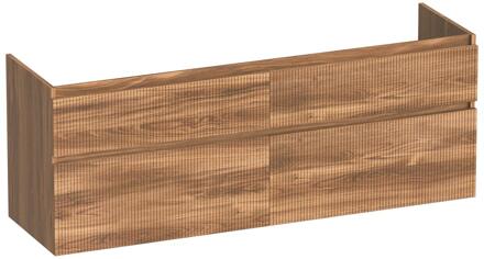 Brauer Delight Wavy - Onderkast - 160 cm - met 4 Softclose Lades Greeploos en 2 Sifon Uitsparingen - Honey