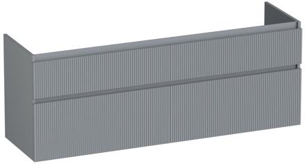 Brauer Delight Wavy - Onderkast - 160 cm - met 4 Softclose Lades Greeploos en 2 Sifon Uitsparingen - Mat Grijs