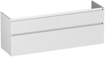 Brauer Delight Wavy - Onderkast - 160 cm - met 4 Softclose Lades Greeploos en 2 Sifon Uitsparingen - Mat Wit