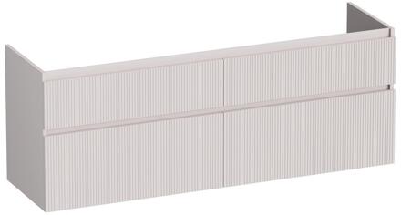 Brauer Delight Wavy - Onderkast - 160 cm - met 4 Softclose Lades Greeploos en 2 Sifon Uitsparingen - Mat Zand