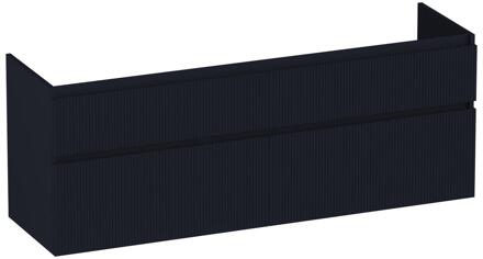 Brauer Delight Wavy - Onderkast - 160 cm - met 4 Softclose Lades Greeploos en 2 Sifon Uitsparingen - Mat Zwart