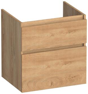 Brauer Delight Wavy - Onderkast - 60 cm - met 2 Softclose Lades Greeploos en 1 Sifon Uitsparing - Forest Tan