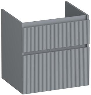 Brauer Delight Wavy - Onderkast - 60 cm - met 2 Softclose Lades Greeploos en 1 Sifon Uitsparing - Mat Grijs