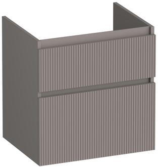 Brauer Delight Wavy - Onderkast - 60 cm - met 2 Softclose Lades Greeploos en 1 Sifon Uitsparing - Mat Taupe