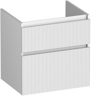 Brauer Delight Wavy - Onderkast - 60 cm - met 2 Softclose Lades Greeploos en 1 Sifon Uitsparing - Mat Wit